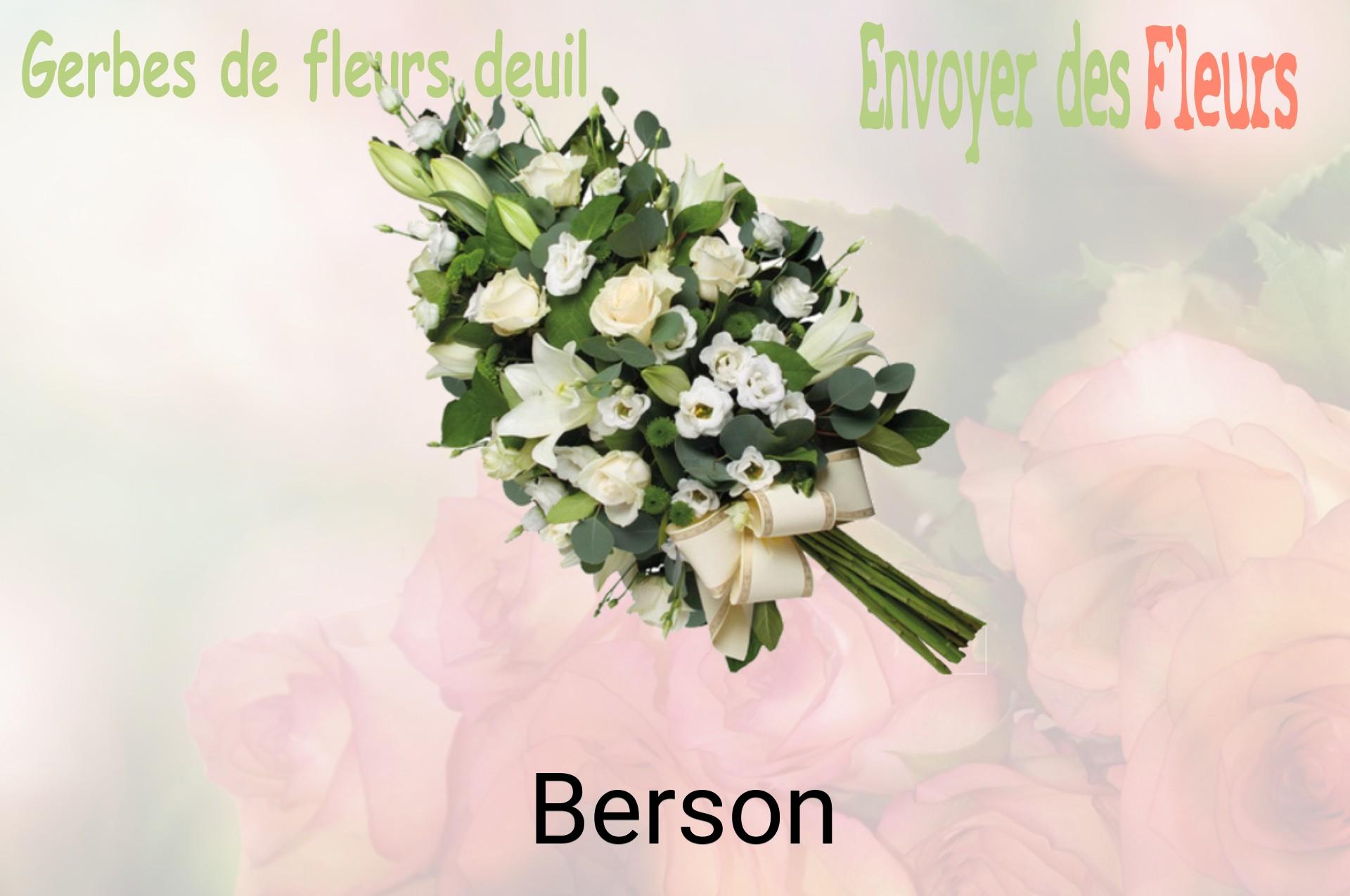 Gerbe de fleurs de deuil livrée à Berson
